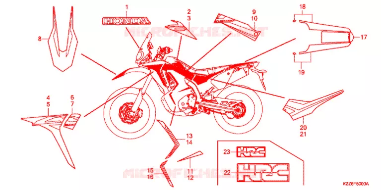 AUTOCOLLANTS Honda MOTO 250 CRF 2018  CRF250RLJ
