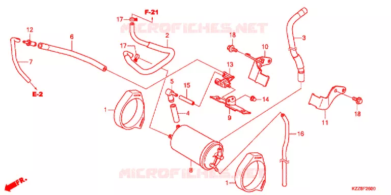 SYSTÈME DE RECYCLAGE DES GAZ Honda MOTO 250 CRF 2018  CRF250RLJ