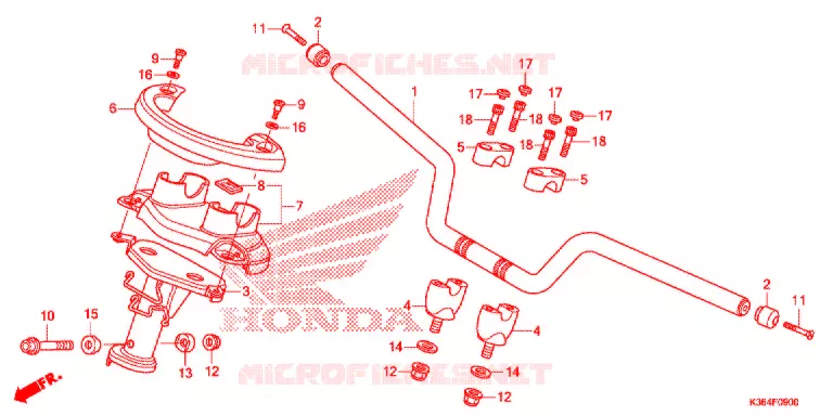GUIDON - CARENAGE Honda SCOOTER 150 PCX 2018  WW150J_A