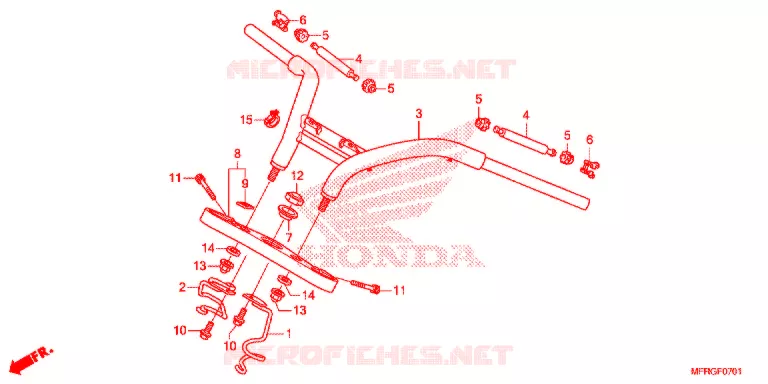 GUIDON - TE DE FOURCHE (VT1300CX/CXA) Honda MOTO 1300 VT 2018  VT1300CXAJ