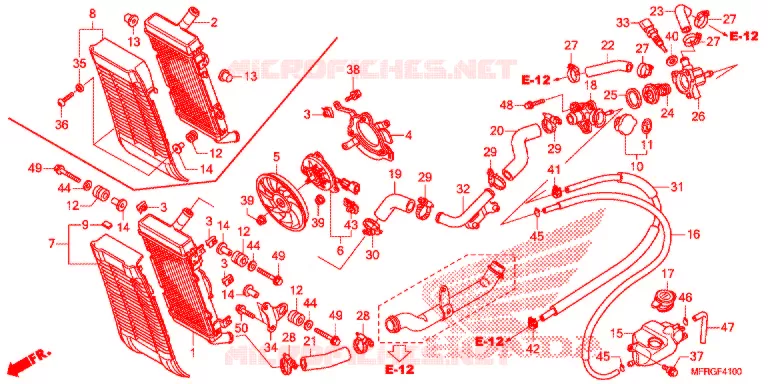 RADIATEUR Honda MOTO 1300 VT 2018  VT1300CXAJ
