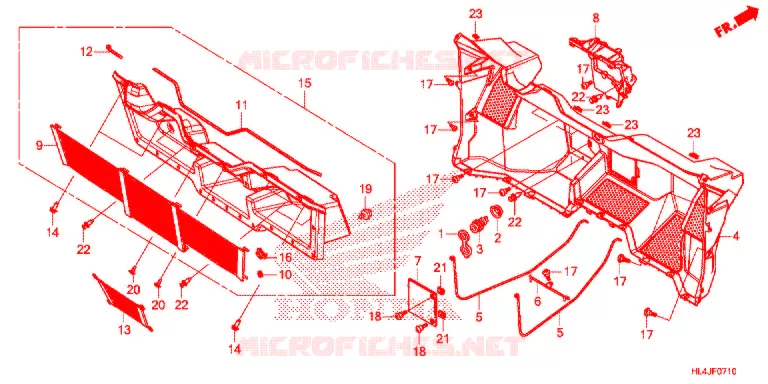 COUVERCLE SOL Honda ATV 1000 PIONEER 2018  SXS1000M5LJ