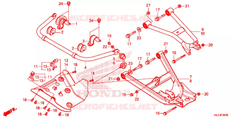 TRIANGLES - BARRE ANTI ROULIS Honda ATV 1000 PIONEER 2018  SXS1000M5LJ