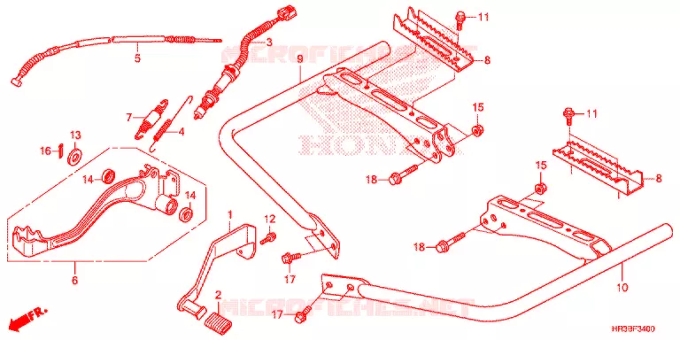 PEDALE - REPOSE PIED Honda ATV 420 FOURTRAX 2018  TRX420TM1J