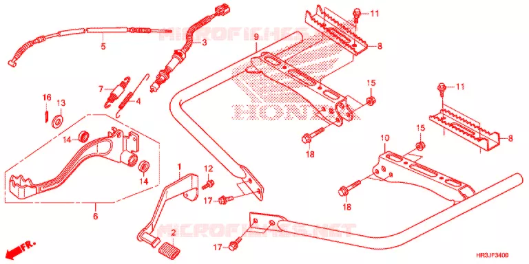 PEDALE - REPOSE PIED Honda ATV 420 FOURTRAX 2018  TRX420TM1J