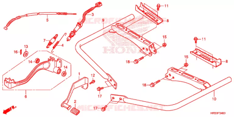 PEDALE - REPOSE PIED Honda ATV 420 FOURTRAX 2018  TRX420FE1J
