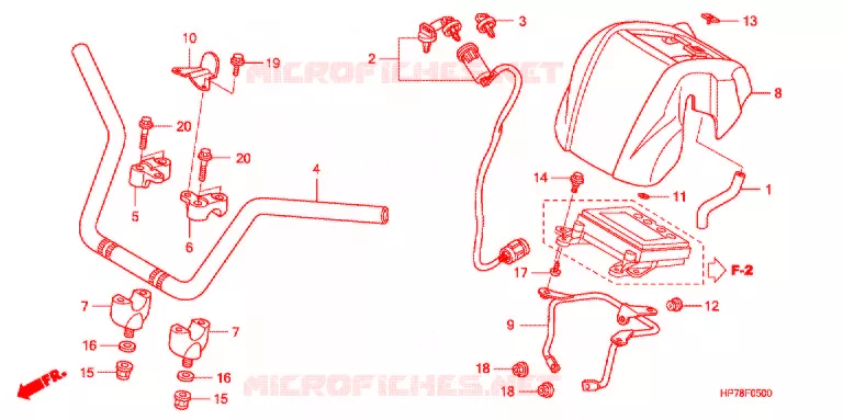 GUIDON Honda ATV 420 FOURTRAX 2009  TRX420FPA9