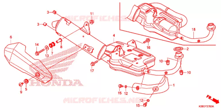 SILENCIEUX D'ECHAPPEMENT Honda MOTO 125 MSX 2019  MSX125AK