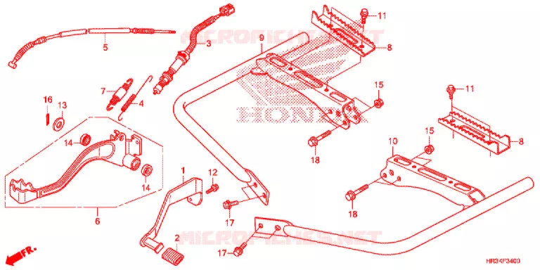 PEDALE - REPOSE PIED Honda ATV 420 FOURTRAX 2019  TRX420FA2K