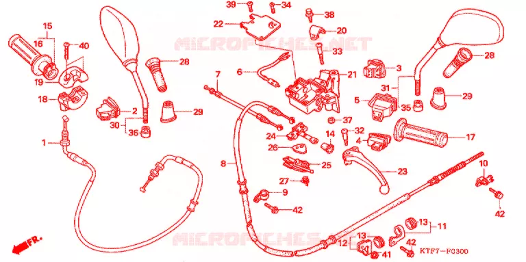 LEVIER DE GUIDON - CABLE - COMMODO Honda SCOOTER 150 SH 2007  SH150S7