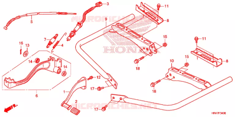 PEDALE - REPOSE PIED Honda ATV 500 FOURTRAX 2018  TRX500FM2J