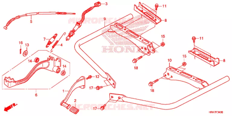 PEDALE - REPOSE PIED Honda ATV 500 FOURTRAX 2018  TRX500FM2J