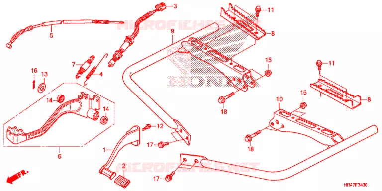 PEDALE - REPOSE PIED Honda ATV 500 FOURTRAX 2018  TRX500FE2J