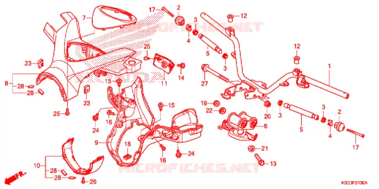 GUIDON - CARENAGE Honda MOTO 125 CUB 2021  C125AK