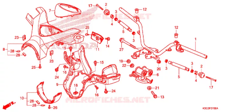 GUIDON - CARENAGE Honda MOTO 125 CUB 2019  C125AK