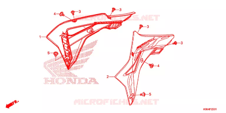 OUIES DE RADIATEUR (CRF250RX) Honda MOTO 250 CRF 2019  CRF250RXK