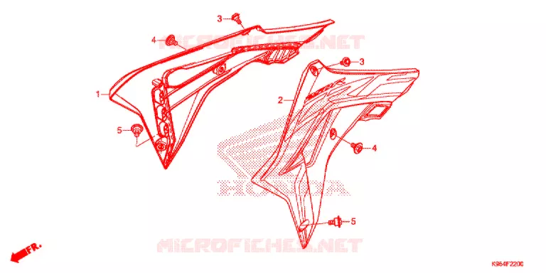 OUIES DE RADIATEUR (CRF250R) Honda MOTO 250 CRF 2019  CRF250RK