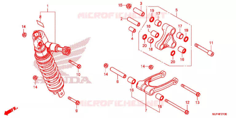 AMORTISSEUR ARRIERE Honda MOTO 1000 AFRICA-TWIN 2017  CRF1000DH