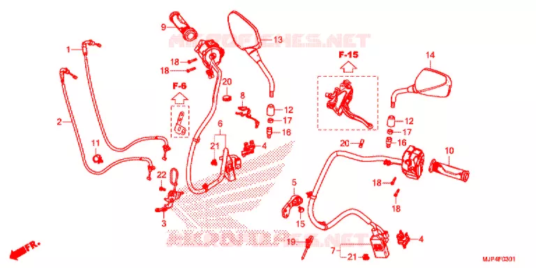 COMMODO - LEVIER - CABLE (CRF1000D) Honda MOTO 1000 AFRICA-TWIN 2017  CRF1000DH