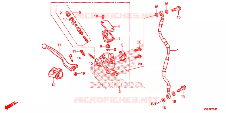 MAITRE CYLINDRE DE FREIN AVANT Honda MOTO 150 CRF 2019  CRF150RK