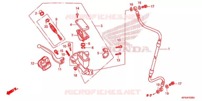 MAITRE CYLINDRE DE FREIN AVANT Honda MOTO 230 CRF 2019  CRF230FK