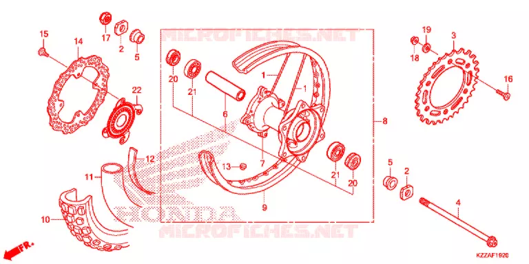 ROUE ARRIERE Honda MOTO 250 CRF 2018  CRF250RLJ