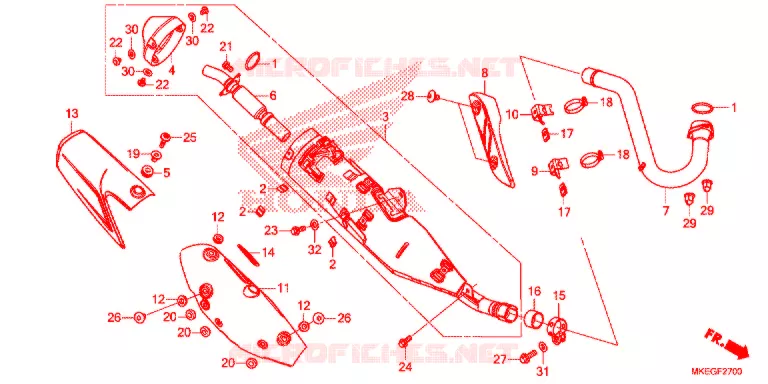 SILENCIEUX D'ECHAPPEMENT Honda MOTO 450 CRF 2019  CRF450LK