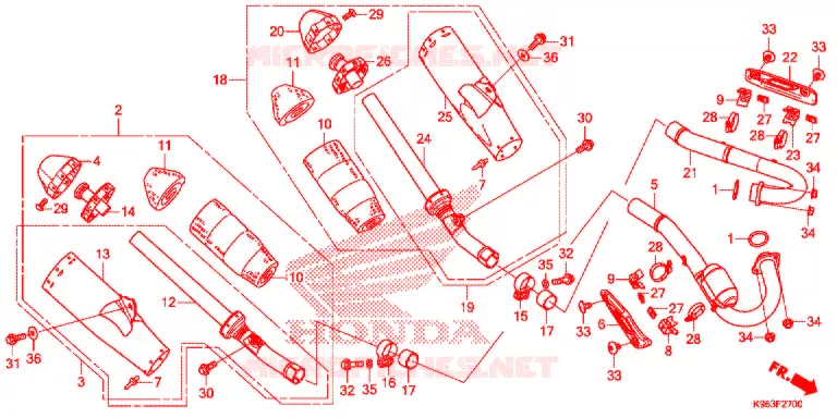 SILENCIEUX D'ECHAPPEMENT Honda MOTO 250 CRF 2020  CRF250RK