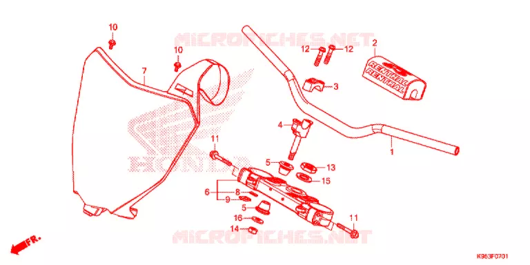 GUIDON - TE DE FOURCHE (CRF250RK/CRF250RXK) Honda MOTO 250 CRF 2019  CRF250RXK