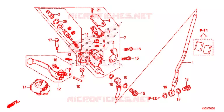 MAITRE CYLINDRE DE FREIN AVANT Honda MOTO 250 CRF 2019  CRF250RXK