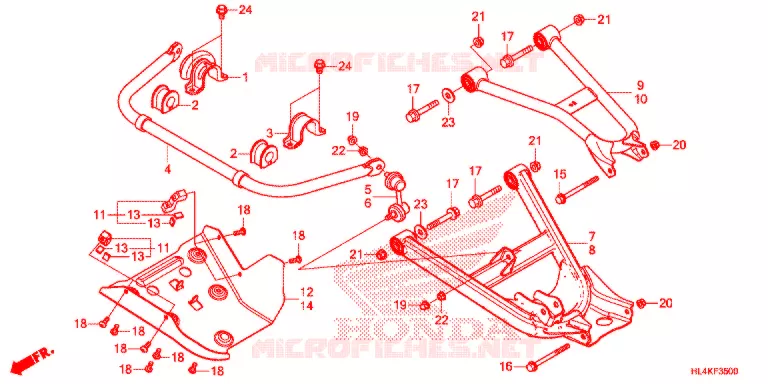 TRIANGLES - BARRE ANTI ROULIS Honda ATV 1000 PIONEER 2019  SXS1000M3PK