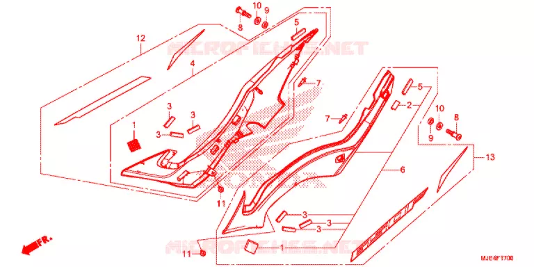 COUVERCLES LATERAUX Honda MOTO 650 CBR 2018  CBR650FJ