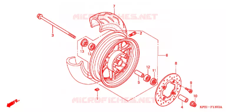 ROUE AVANT Honda SCOOTER 150 DYLAN 2003  SES1503
