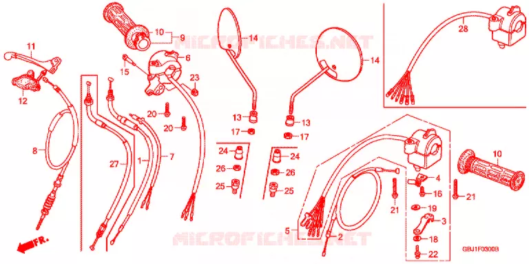 LEVIER DE GUIDON - CABLE - COMMODO Honda SCOOTER 50 C50 2006  C50BND5