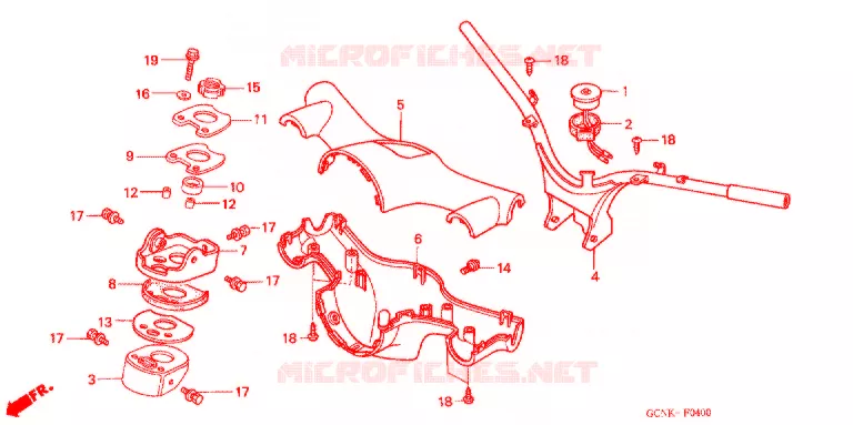 GUIDON - CARENAGE Honda SCOOTER 50 C50 2007  C50LM7