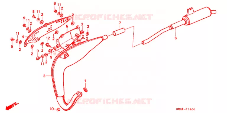 SILENCIEUX D'ECHAPPEMENT Honda MOTO 50 CRM 1995  CRM50R