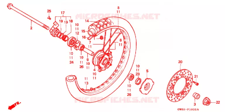 ROUE AVANT Honda MOTO 80 CRM 1994  CRM80R