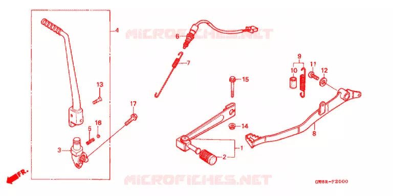 PEDALE - KICK Honda MOTO 80 CRM 1998  CRM80V