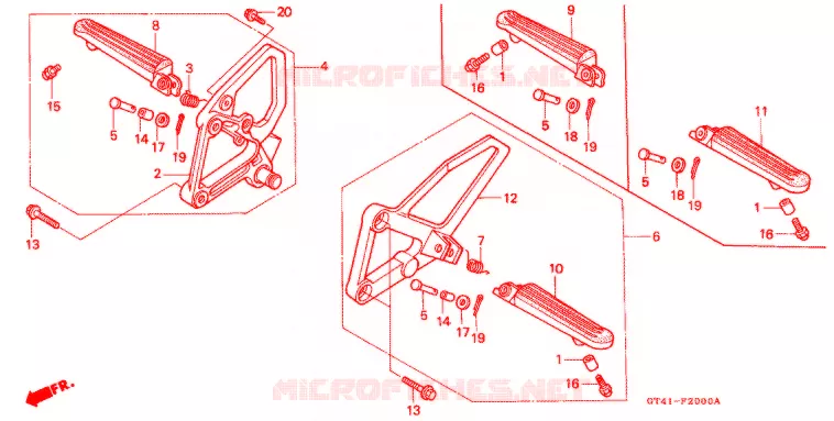 REPOSE PIED Honda MOTO 50 NSR 1987  NSR50H