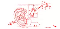 ROUE ARRIERE (1) pour Honda 50 SUPER DIO BLACK de 1996
