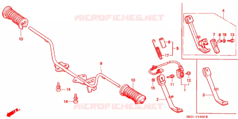 REPOSE PIED Honda MOTO 50 CHALY 1997  CF50V