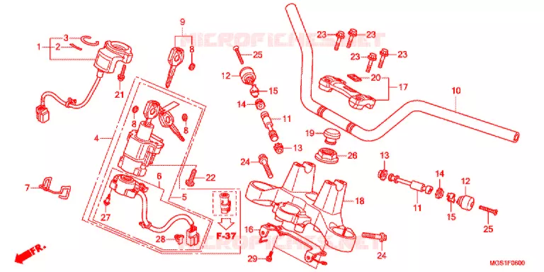 GUIDON - TE DE FOURCHE Honda MOTO 700 NC 2012  NC700XALC