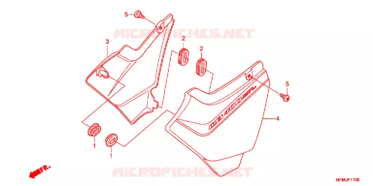 COUVERCLES LATERAUX Honda MOTO 400 CB 2013  CB400SD