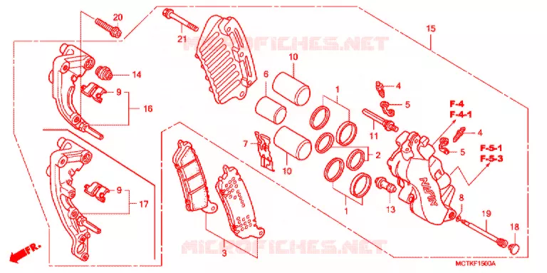 ETRIER DE FREIN AVANT (FJS400A/D/FJS600A/D5-8) Honda SCOOTER 600 SILVERWING 2007  FJS600A7