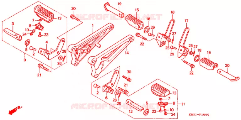 REPOSE PIED Honda MOTO 250 other-models 1994  NAS250R