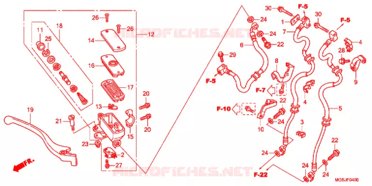 MAITRE CYLINDRE DE FREIN AVANT Honda MOTO 700 INTEGRA 2012  NC700DC