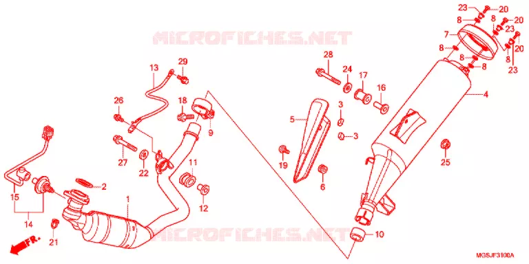SILENCIEUX D'ECHAPPEMENT Honda MOTO 700 INTEGRA 2012  NC700DC