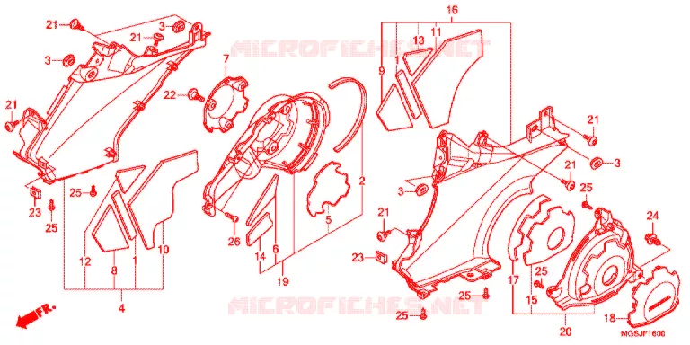 COUVERCLES LATERAUX Honda MOTO 700 INTEGRA 2013  NC700DD