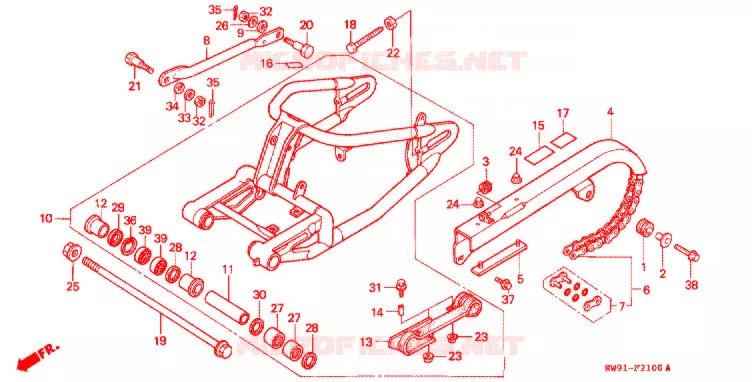 BRAS OSCILLANT Honda MOTO 400 STEED 1988  NV400CJ