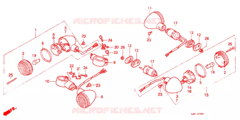 CLIGNOTANT Honda MOTO 400 STEED 1990  NV400CL